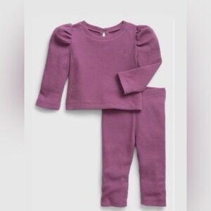 Baby GAP Purple Pink Waffle Knit Matching Set 6-12m